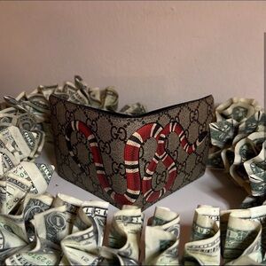 Beige GG Supreme Kingsnake Wallet